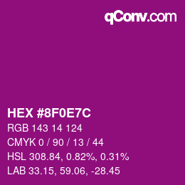 Color code: HEX #8F0E7C | qconv.com