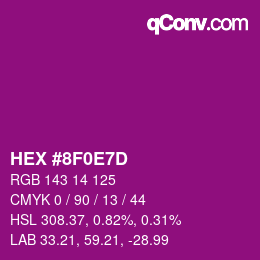 Color code: HEX #8F0E7D | qconv.com