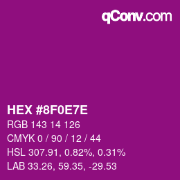 Farbcode: HEX #8F0E7E | qconv.com