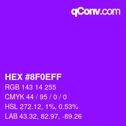 Color code: HEX #8F0EFF | qconv.com