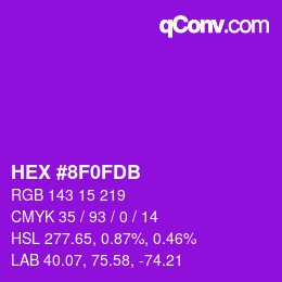 カラーコード: HEX #8F0FDB | qconv.com