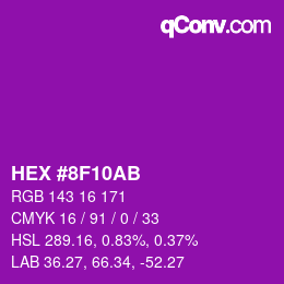 Color code: HEX #8F10AB | qconv.com