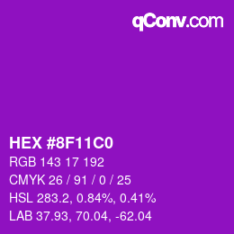 Color code: HEX #8F11C0 | qconv.com
