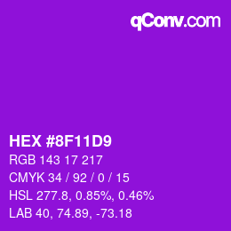 Farbcode: HEX #8F11D9 | qconv.com