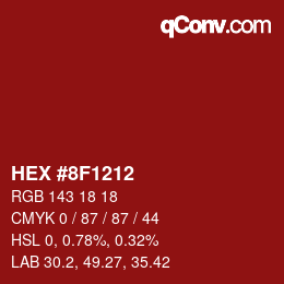 Color code: HEX #8F1212 | qconv.com