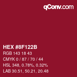 Color code: HEX #8F122B | qconv.com