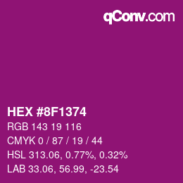 Color code: HEX #8F1374 | qconv.com