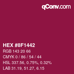 颜色代码: HEX #8F1442 | qconv.com