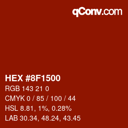 Color code: HEX #8F1500 | qconv.com