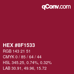 Color code: HEX #8F1533 | qconv.com