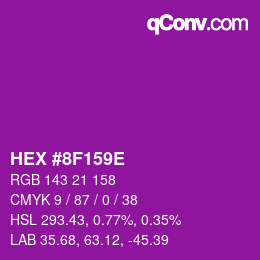 Color code: HEX #8F159E | qconv.com