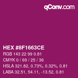 Farbcode: HEX #8F1663CE | qconv.com