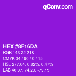 颜色代码: HEX #8F16DA | qconv.com