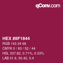 カラーコード: HEX #8F1844 | qconv.com