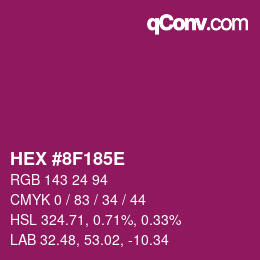 Color code: HEX #8F185E | qconv.com