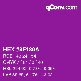 Color code: HEX #8F189A | qconv.com