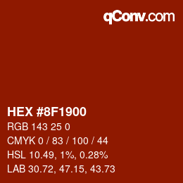 颜色代码: HEX #8F1900 | qconv.com