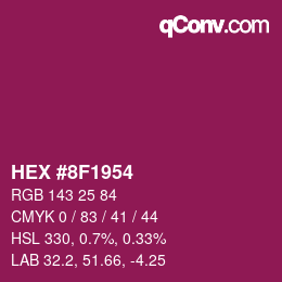 Color code: HEX #8F1954 | qconv.com