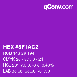 Color code: HEX #8F1AC2 | qconv.com