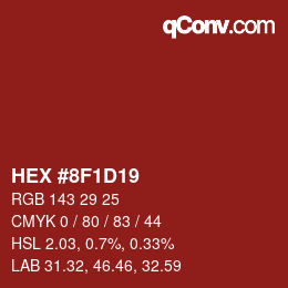 Color code: HEX #8F1D19 | qconv.com