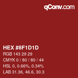 Color code: HEX #8F1D1D | qconv.com