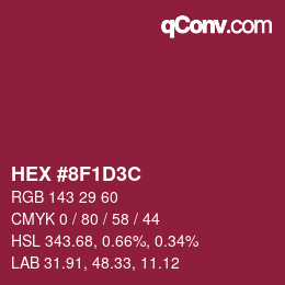 Color code: HEX #8F1D3C | qconv.com
