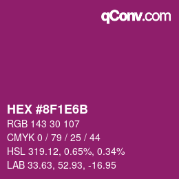 Color code: HEX #8F1E6B | qconv.com