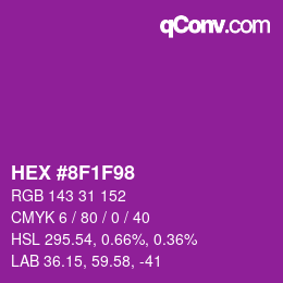 Color code: HEX #8F1F98 | qconv.com