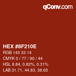 Color code: HEX #8F210E | qconv.com