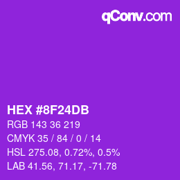 颜色代码: HEX #8F24DB | qconv.com