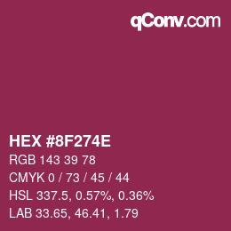 Color code: HEX #8F274E | qconv.com