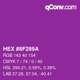 Color code: HEX #8F289A | qconv.com