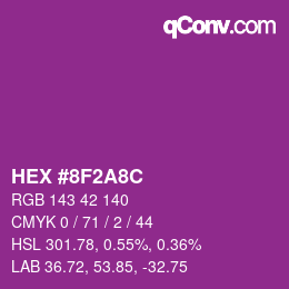 Color code: HEX #8F2A8C | qconv.com