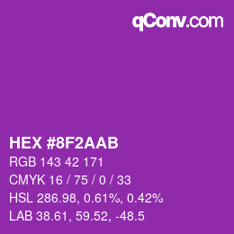 Color code: HEX #8F2AAB | qconv.com