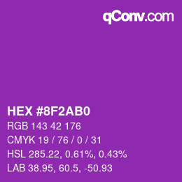 Color code: HEX #8F2AB0 | qconv.com