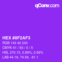 颜色代码: HEX #8F2AF3 | qconv.com