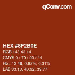 Color code: HEX #8F2B0E | qconv.com