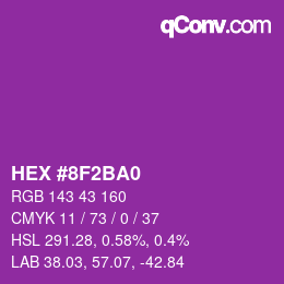 Color code: HEX #8F2BA0 | qconv.com