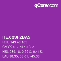 カラーコード: HEX #8F2BA5 | qconv.com