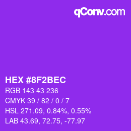 Color code: HEX #8F2BEC | qconv.com