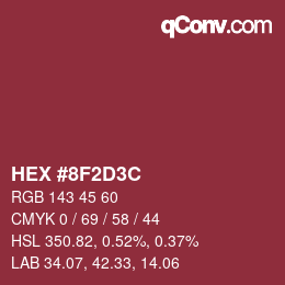 Código de color: HEX #8F2D3C | qconv.com