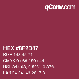 Color code: HEX #8F2D47 | qconv.com