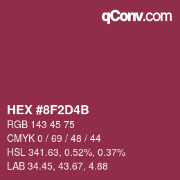 カラーコード: HEX #8F2D4B | qconv.com
