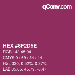 Farbcode: HEX #8F2D5E | qconv.com