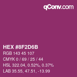 Color code: HEX #8F2D6B | qconv.com