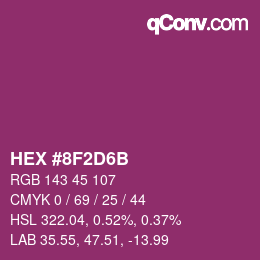 カラーコード: HEX #8F2D6B | qconv.com