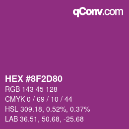 Color code: HEX #8F2D80 | qconv.com