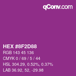 Color code: HEX #8F2D88 | qconv.com
