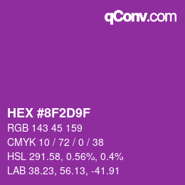 Color code: HEX #8F2D9F | qconv.com