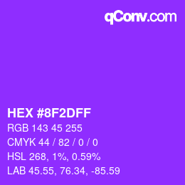 Color code: HEX #8F2DFF | qconv.com